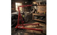 Hydraulic Engine Hoist Easy to Move Engine Hoist with Wheels Cherry Picker Heavy Duty Lift Smooth-Rolling for Mechanics, Garage