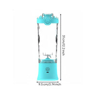 6 Blades Portable Juicer Cup Single-Button Operation Cordless Fruit Blender Food-Grade Material for Office, Gym
