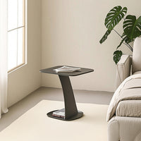 Leather Side Table Modern Side Table with Storage Compact Beistelltisch for Living Room, Small Apartments, Reading Nooks