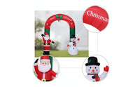 Christmas Inflatable Arch Festive Christmas Arch with Santa and Snowman Large Stable for Yard, Courtyard