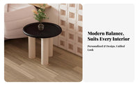 Round Wooden Table Minimalist Design Round Table with Thick Legs Rounded Design
