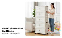 Wheeled Organizer with Doors Installationtool-no-assembly foldable Wheeled Wardrobe