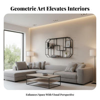 Geometric Grid Shelf Multi-Functional Floating Rack Space-Saving for Living Room