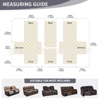 Waterproof Recliner Cover with Console, Non-Slip, Polyester, Fits Most Sofas