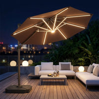 Rome Parasol, Large Outdoor Sun Shade, 3m, Aluminum, Sun Shade, Wind Resistant, 210T Polyester, UV Protection
