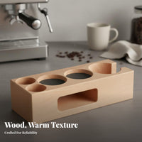 Wooden Espresso Tamping Station Various Sizes Compatible Espresso Tamping Station Portafilter and Tamper Stand Easy to Clean