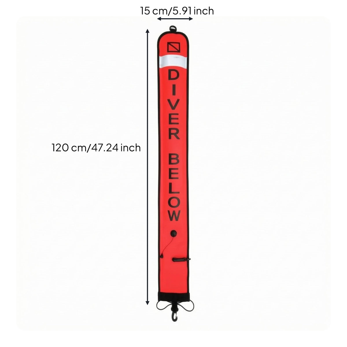 BCD Marker Buoy Slim Cylindrical Diving Marker Buoy Black Edging for Divers