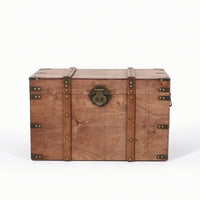 Storage Trunk with Hinged Lid Vintage-Style Wooden Trunk Antiqueinfluenced