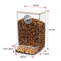 Automatic Bird Feeder and Parrot Feeder 2 Pack, Anti-Spill Bird Dispenser with Perch Tray, External Mount Cockatiel Feeder for Indoor Cage Use