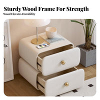 archedd End Table Cream aesthetic Nightstand Minimalist Design for Homeowners, Adults