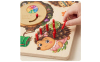 Wooden Hedgehog Game Interactive Educational Board Game Sensory Hedgehog Toy for Preschoolers, Kids, Home, Preschool, Classroom