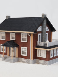 1:64 Scale Miniature Villa Model with Lighting, Frosted Finish