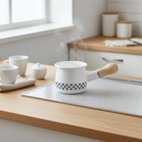 500 Ml Mini Pot Easy to Pour Enamel Saucepan Fast Heating for Breakfast, Baking