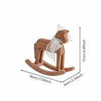 Wooden Rocking Horse Vintage Wooden Appearance Rocking Horse Ornament Rustic for Tabletop, Photography Prop