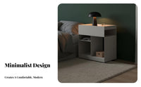 Minimalist Design Mobile Bedside Cabinet With Wheels Household Furniture Space-Saving Nightstand Versatile Use for Apartment Dwellers, Homeowners, Students, Bedroom, Living Room, Small Areas, Office
