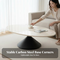 Oval Pedestal Table Sintered Sta Top Oval Centerpiece with double Pillar Base Light Luxury design Minimalist Design for Parents