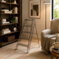 Folding Step Ladder Portable Acrylic Folding Stool No Assembly for Kitchen