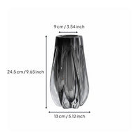 Glass Flower Vase Light Luxury Design Tabletop Centerpiece Hand Blown for Office