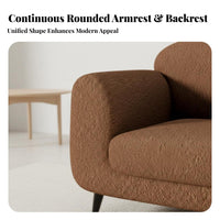 Curved Teddy Armchair Wabi-Sabi Design Upholstered Barrel Chair Nordic Design Boucle Fabric for Living Room, Lounge Area
