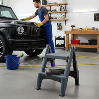 2-Step Folding Stool Foldable 2-Step Folding Ladder Thickened for Car Wash, Home