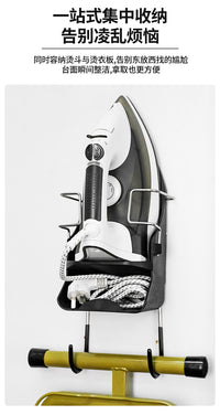 Heat-Resistant PBT Plastic Double Hook for Iron and Towel Storage, Foldable Design