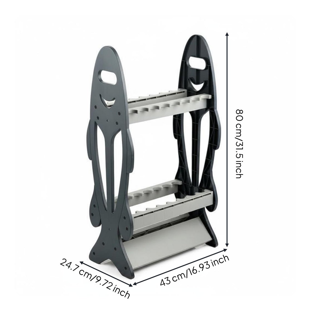 Fish-Shaped Rod Rack Stable Standing Base Lure Rod Storage Rack Anti-Fall Edge Fishing Pole Stand for Fishermen, Tackle Room, Garage