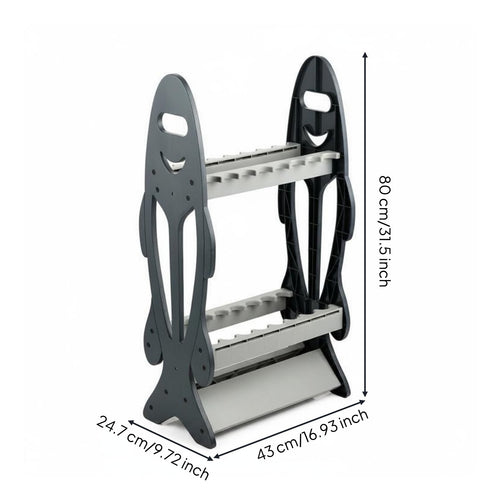 Fish-Shaped Rod Rack Stable Standing Base Lure Rod Storage Rack Anti-Fall Edge Fishing Pole Stand for Fishermen, Tackle Room, Garage