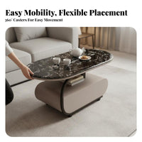 Movable with casters 2-Tier Oval Trolley Light Luxury Aesthetic Mobile Storage Modern Minimalist design Serving Cart space-saving Design for Apartment Dwellers, Interior Designers, Office Workers, Living Room, Bedroom, Kitchen, Balcony