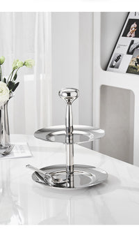 Nordic Light Luxury Stainless Steel Double-Layer Fruit Bowl