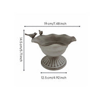 Rustic Metal Urn Multi-Purpose Farmhouse Centerpiece Bowl Decorative Bird Accent