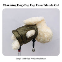Novelty Dog Golf Headcover | Soft furry knit Exterior, Thick Padded Protection, luxurious Golf Club Cover