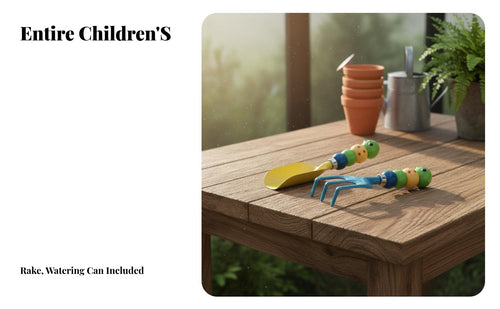 3 Pieces Kids Gardening Tools Child-Sized Kids' Garden Tool Set Metal Miniature Gardening Tool Set for Young Children, Girls, Backyard, Sandbox