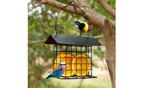 Metal Bird Feeder House Iron Outdoor Pet Supply Flat Tray for Garden