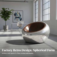 Aeronautic Spherical Chair Spherical Sphere Design Statement Armchair Rotating Base Upholstered Interior for Business Owners