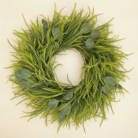 Eucalyptus Wreath with Fern Sprigs Dense for Entryway