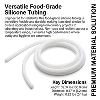 Sauna Machine Replacement Silicone Tubing Sold by Metre, Flexible High Temperature Steam Hose for Home Spa and Room, Custom Length