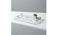 Vanity Tray with Handles Rectangular Acrylic Tray with Handles Sturdy for Entryway