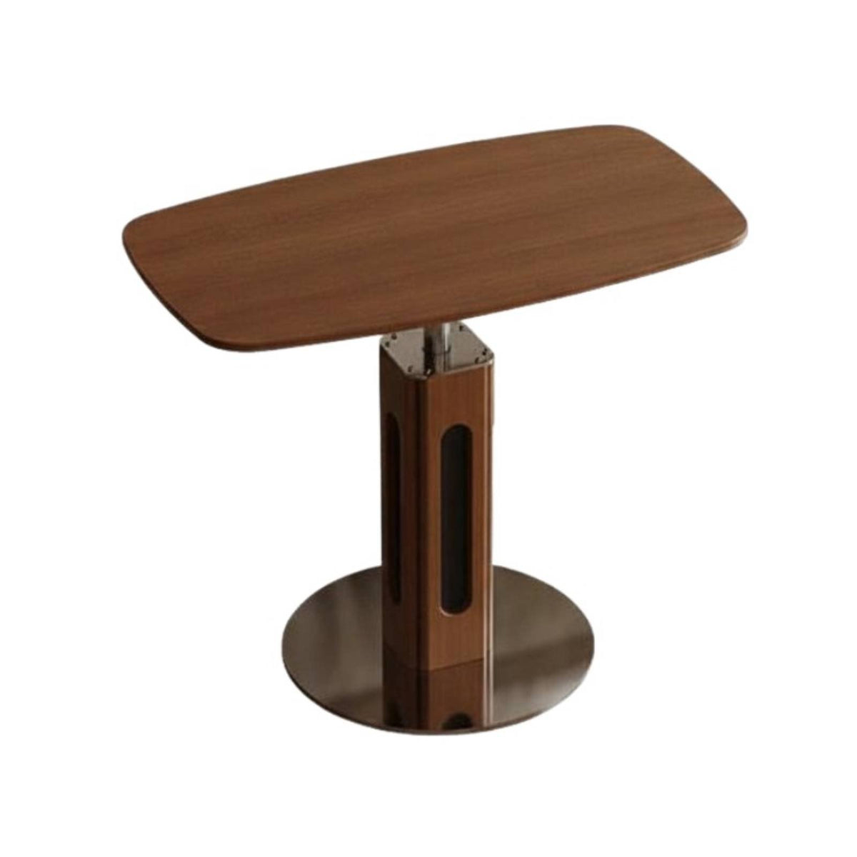 Height-Adjustable C-Table Slides Under Sofa Household Furniture Vintage Inspired Sturdy Construction for Home Office Workers