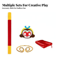 Retractable Golden-Tipped Pole Mythical Protagonist Theme Role Play Toy Soft and Safe Lightweight for Children, Costume Parties