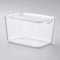 Storage Bin with Lid Transparent Plastic Box with Lid Lidded Organizer Box Slimline Transparent Storage Container Stackable