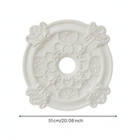 Ornate Floral Ceiling Medallion White PU Ceiling Medallion Circular