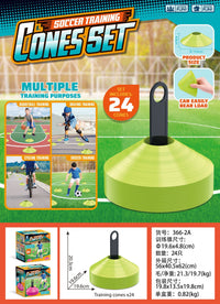 24 Pack Soccer Training Cones, Multi-Sport Markers for Football, Basketball, Skating