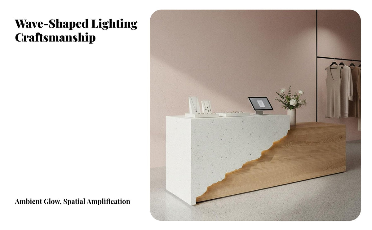 Office Lobby Desk Minimalist Design Commercial Receptionist Desk Sturdy Construction Salon Front Counter for Receptionists, Boutique, Company Entrance
