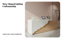 Office Lobby Desk Minimalist Design Commercial Receptionist Desk Sturdy Construction Salon Front Counter for Receptionists, Boutique, Company Entrance