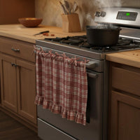 Farmhouse Oven Skirt Handmade Oven Skirt Easy to Install Tie-up Valance for Washroom