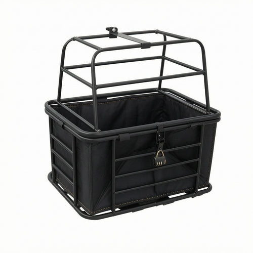 Metal Pet Enclosure Basket Latch Front Pet Transport Black