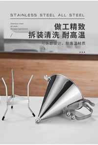 不锈钢章鱼小丸子漏斗汉堡漏嘴面糊糖浆鸡蛋煎饼大口径定量器