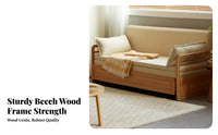 sturdy Wood Frame Pull-extendable Sleeper Sofa two-functionFunction transformable Couch Space-Saving Design Daybed Multi-Functional for Apartment Dwellers, Students, Homeowners, Small Spaces, Living Room, Den