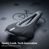 3D Printed Bike Saddle Breathable Carbon Fiber Two-Wheeler Seat Non-Slip Surface Carbon Fiber Bike Seat for Mountain Bikers, Road Cyclists