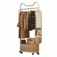 Rolling Coat Rack with Mirror comprehensive Design for Bedroom, Entryway, Adults